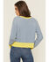 Image #4 - Cleo + Wolf Women's Colorblock And Stitch Sweater, Light Blue, hi-res