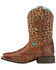 Ariat Girls' Crossroads Cowgirl Boots - Square Toe, Wood, hi-res