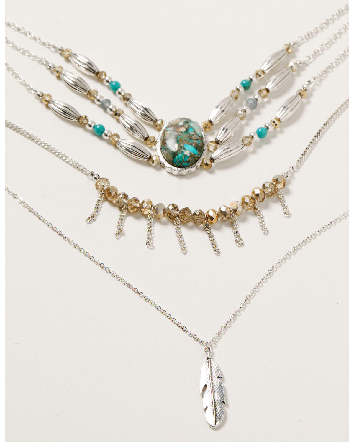 Image #1 - Shyanne Women's Mystic Summer Chunky Layered Choker Necklace, Silver, hi-res