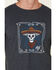 Moonshine Spirit Men's Framed Skull Graphic T-Shirt , Navy, hi-res