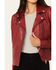 Image #3 - Mauritius Leather Women's Embellished Stars Leather Moto Jacket, Red, hi-res