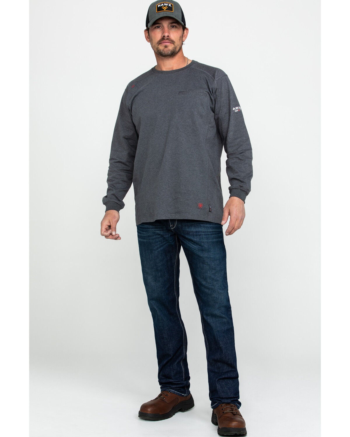 Image #1 - Ariat Men's FR M4 Durastretch Lineup Relaxed Straight Work Denim Jeans - Big, Blue, hi-res