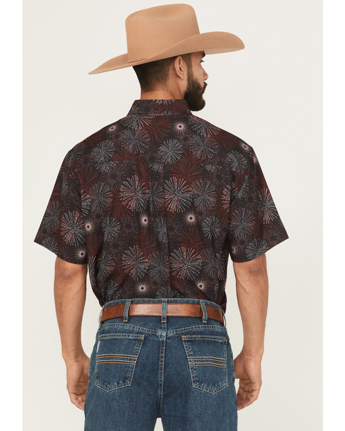Image #4 - Cinch Men's Printed Short Sleeve Button-Down Performance Stretch Western Shirt, Black, hi-res
