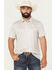 Image #1 - Rock & Roll Denim Men's Geo Print Short Sleeve Button-Down Stretch Polo Shirt, Natural, hi-res