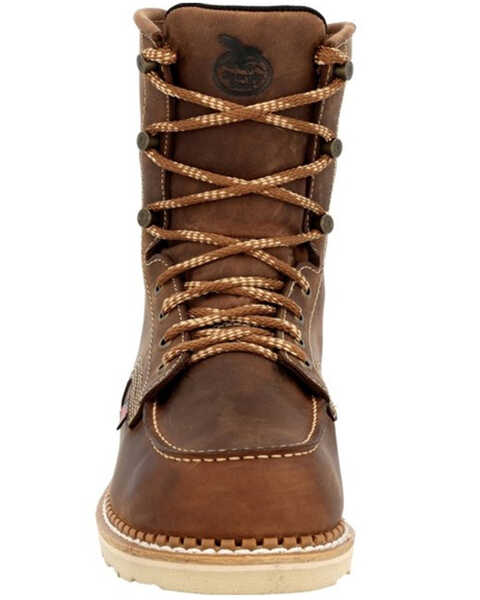 Image #4 - Georgia Boot Men's 8" Waterproof Wedge USA Lace-Up Boots - Moc Toe, Brown, hi-res