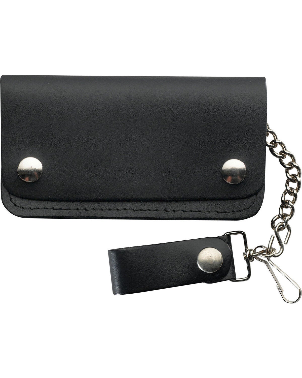 Western Express Men's Leather Biker Wallet, Black, hi-res