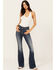 Image #1 - Idyllwind Women's Outlaw High Rise Flare Super Stretch Denim Jeans, Dark Wash, hi-res