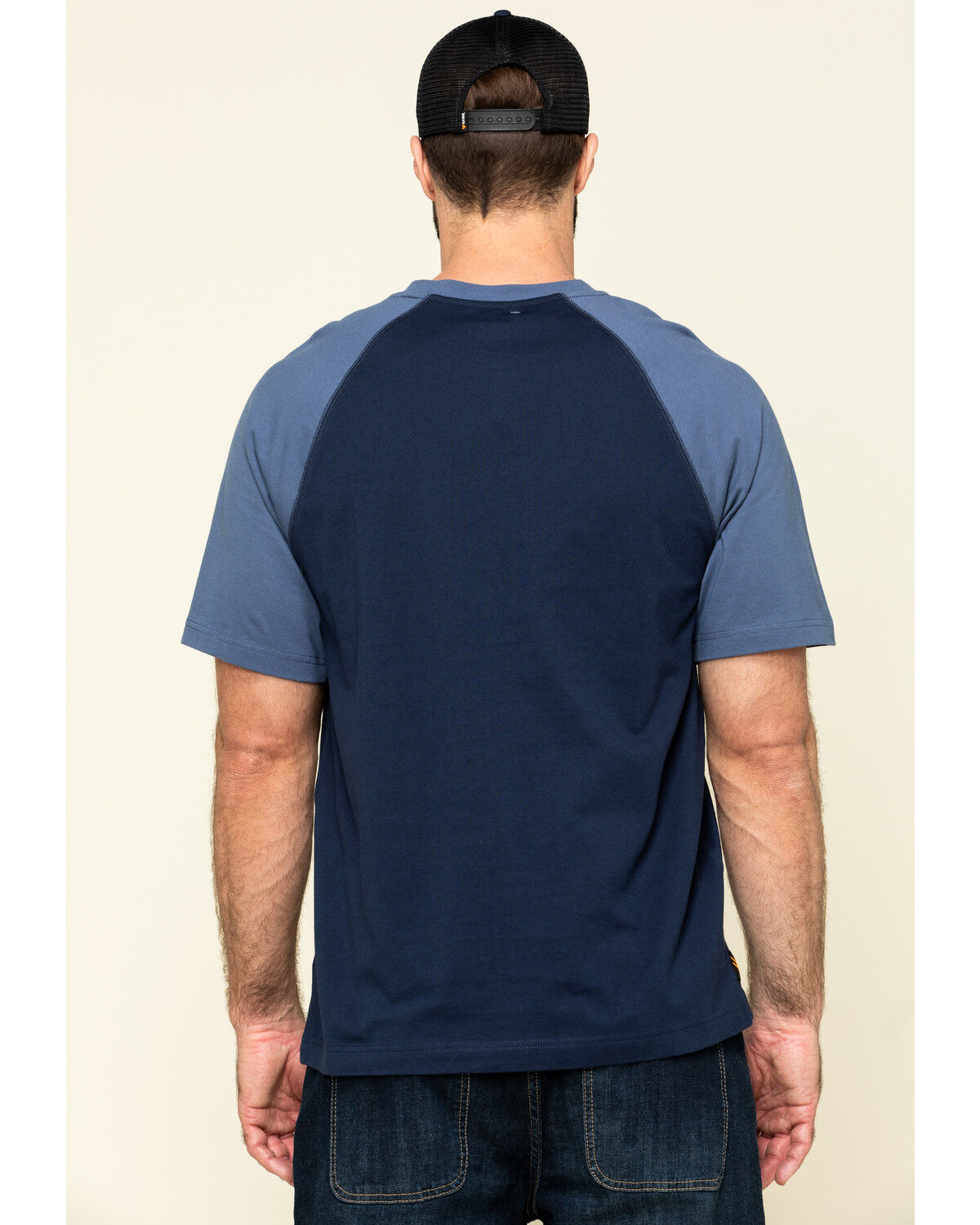 Image #2 - Hawx Men's Navy Midland Short Sleeve Baseball Work T-Shirt - Big, Navy, hi-res