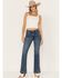 Image #1 - Wrangler Retro Women's Medium Wash High Rise Hadley Stretch Trouser Flare Jeans, Blue, hi-res