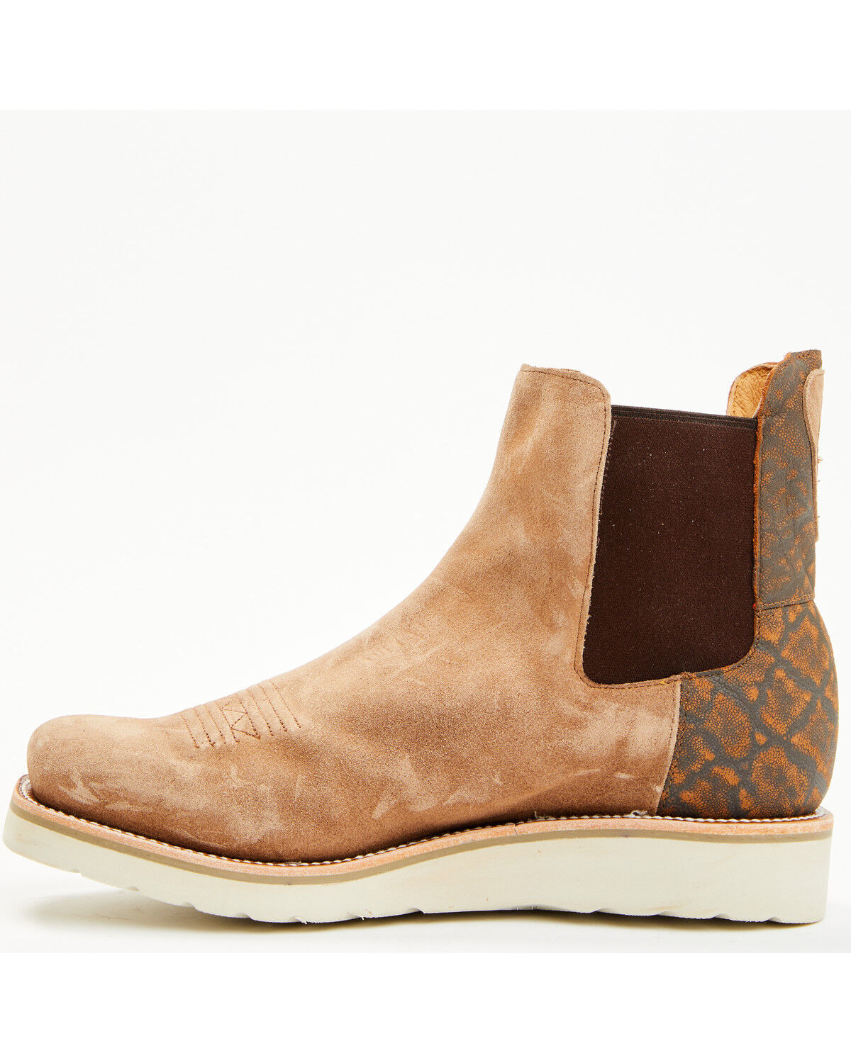 Image #3 - Horse Power Suede Chelsea Boots - Square Toe, Tan, hi-res