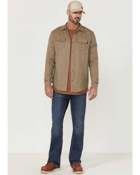 Image #2 - Cody James Men's FR Lightweight Inherent Long Sleeve Snap Work Shirt , Beige/khaki, hi-res