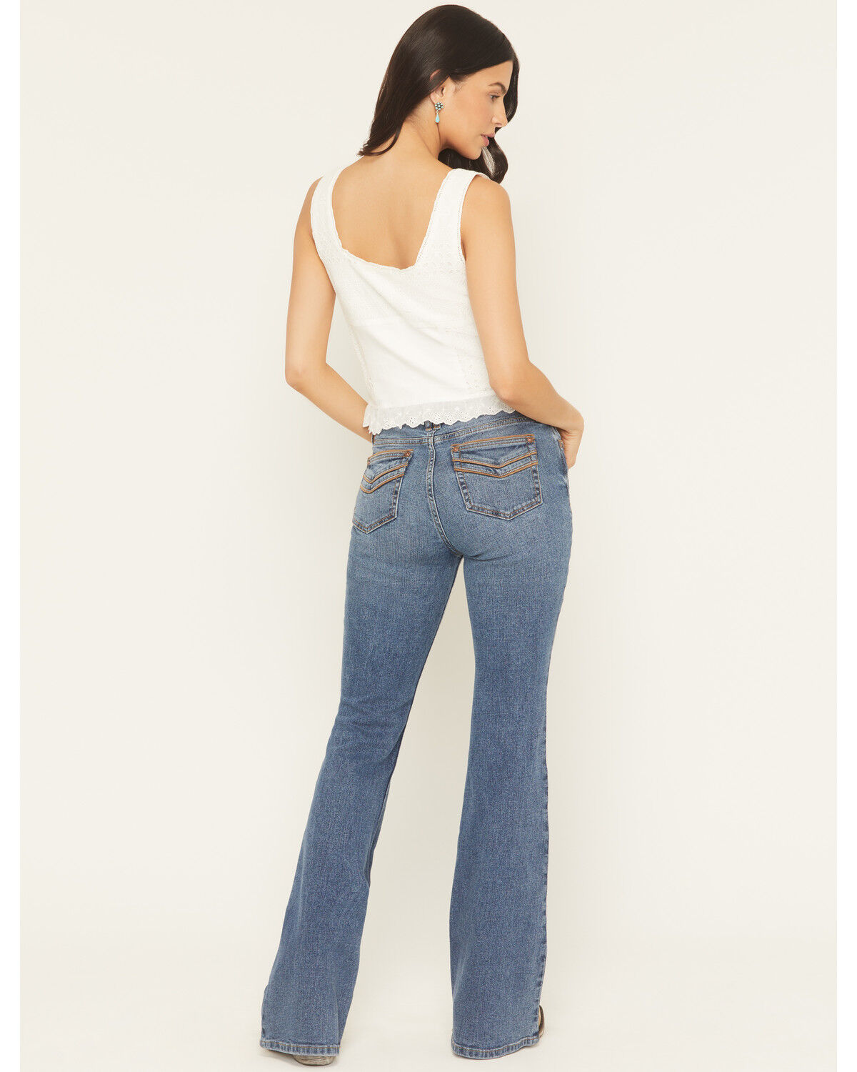 Image #3 - Shyanne Women's Luna High Rise Flare Stretch Denim Jeans, Medium Wash, hi-res
