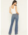 Image #3 - Shyanne Women's Luna High Rise Flare Stretch Denim Jeans, Medium Wash, hi-res