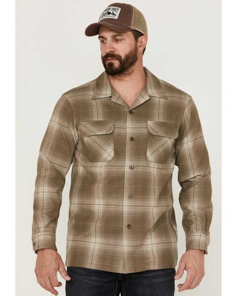 Pendleton Men's Plaid Board Woven Shirt , Tan, hi-res