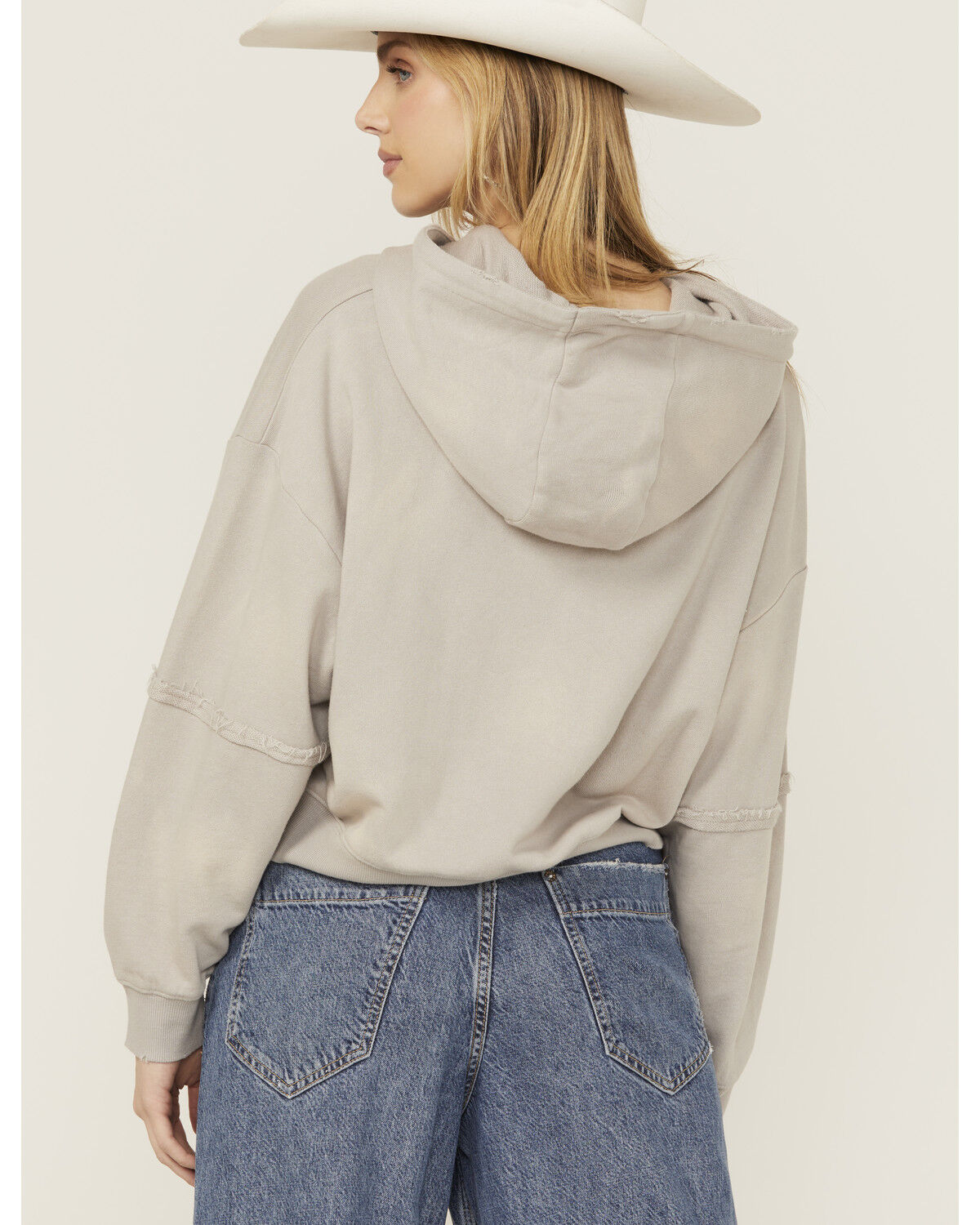 Image #4 - Cleo + Wolf Women's Whiskey O' Clock Graphic Cropped Hoodie, Light Grey, hi-res