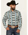 Image #1 - Wrangler Men's Checotah Southwestern Print Long Sleeve Snap Western Shirt - Big, Multi, hi-res