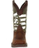 Image #4 - Durango Men's Army Green USA Western Performance Boots - Square Toe, Brown, hi-res