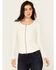 Image #1 - Idyllwind Women's Rib Knit Long Sleeve Button-Down Shirt, Ivory, hi-res