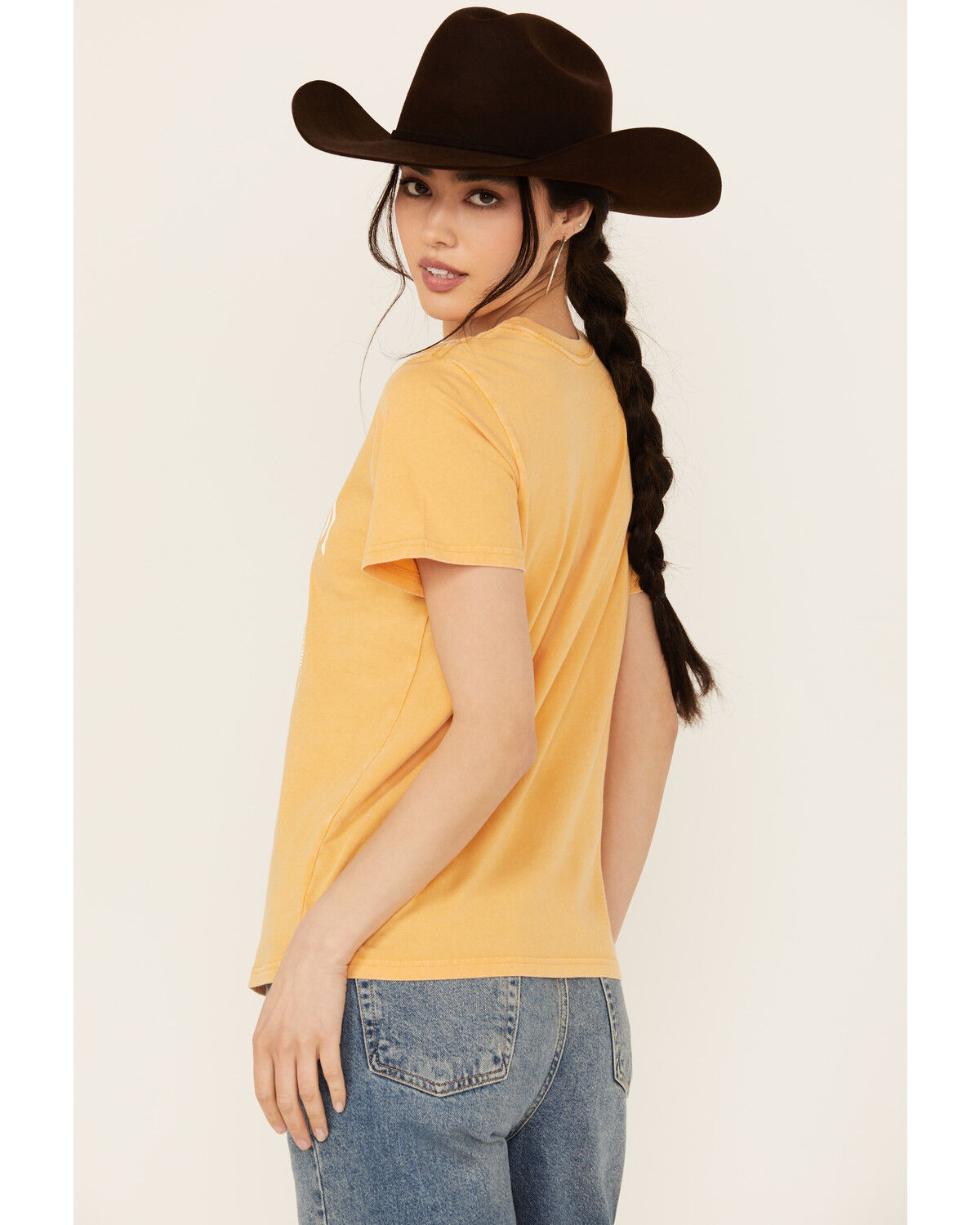 Image #4 - Wrangler Women's Boot Barn Exclusive Desert Short Sleeve Graphic Tee, Yellow, hi-res