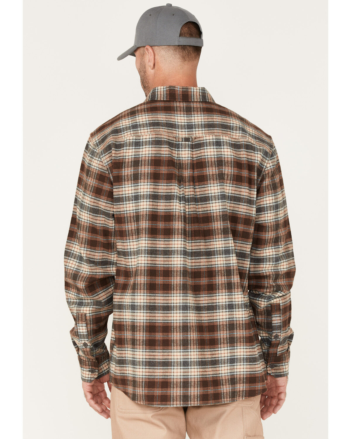 Image #4 - Hawx Men's Plaid Button-Down Flannel Work Shirt, Brown, hi-res