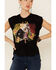 Rodeo Quincy Women's Mexicana Ole Flag Graphic Short Sleeve Tee , Black, hi-res