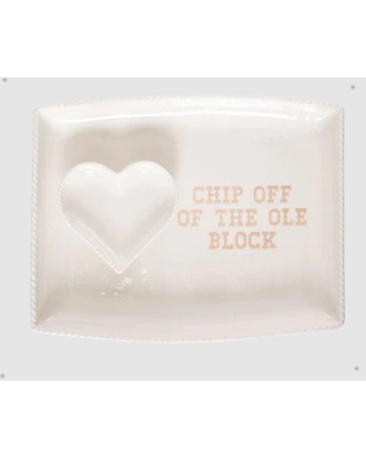Totalee Gifts Heart Ceramic Platter - 2 Piece, White, hi-res