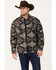 Image #1 - Outback Trading Co Men's Southwestern Print Lined Snap Shirt Jacket, Black, hi-res
