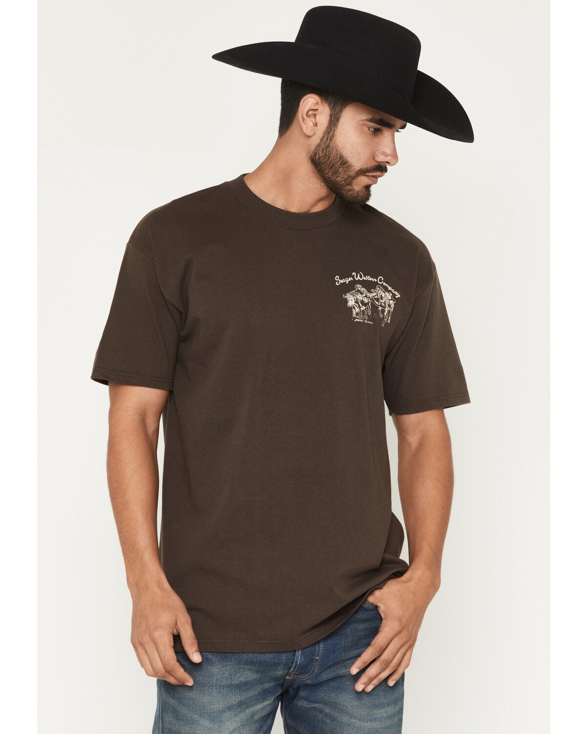 Image #2 - Seager Men's Los Rios Short Sleeve Graphic T-Shirt, Brown, hi-res