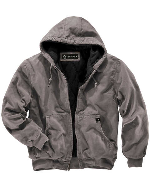 Image #1 - Dri Duck Men's Cheyenne Hooded Work Jacket - Big Sizes (3XL - 4XL), Grey, hi-res