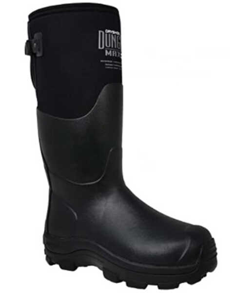 Image #1 - Dryshod Men's Dungho Max Gusset Extreme Cold Pull On Rubber Barnyard Boots - Round Toe, Black, hi-res