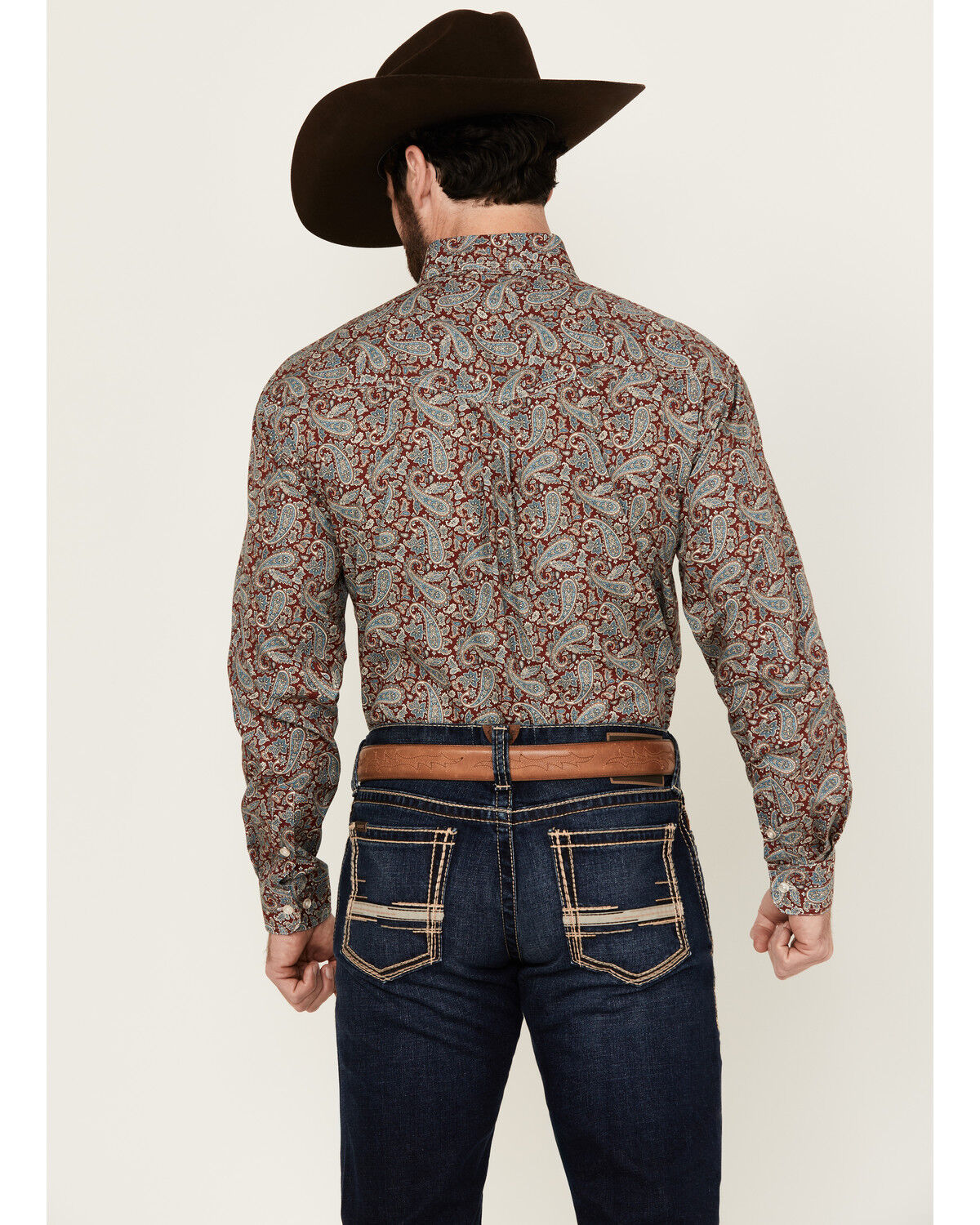 Image #4 - Roper Men's Amarillo Paisley Print Long Sleeve Button-Down Western Shirt, Multi, hi-res