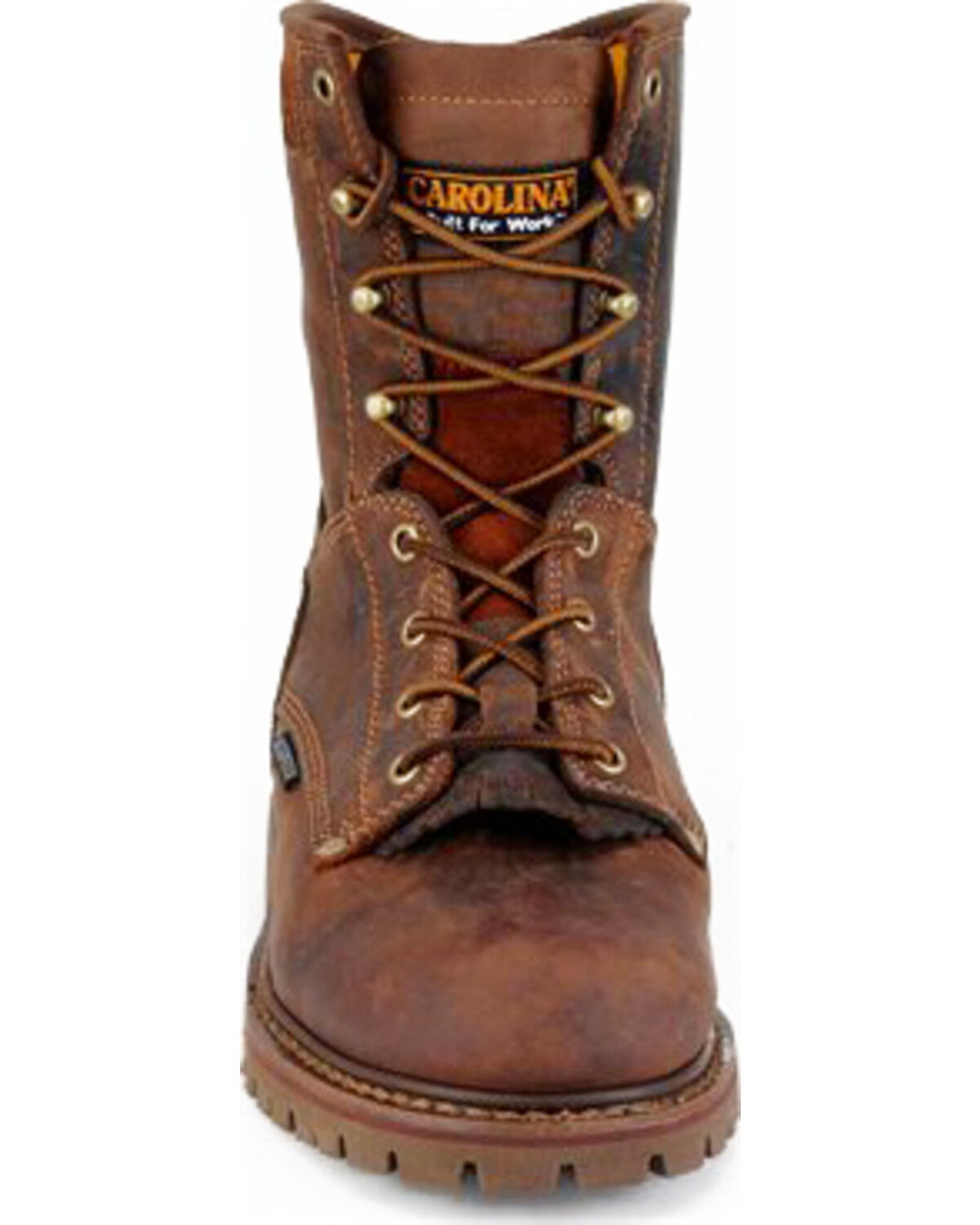 Image #4 - Carolina Men's 8" Waterproof Work Boots - Soft Round Toe, Brown, hi-res