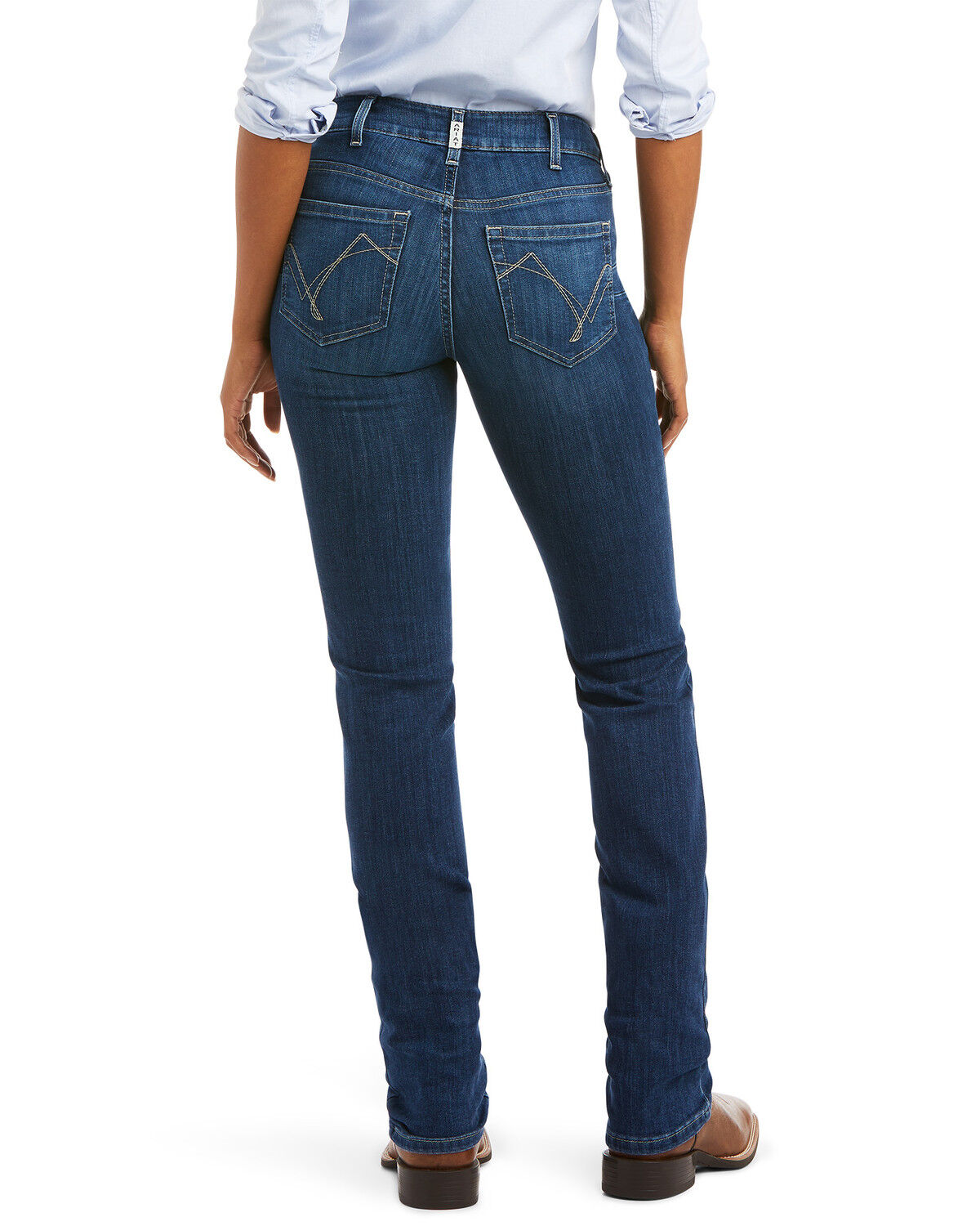 Image #3 - Ariat Women's Perfect Rise Stretch Abby Straight Mackenzie Jeans, Blue, hi-res