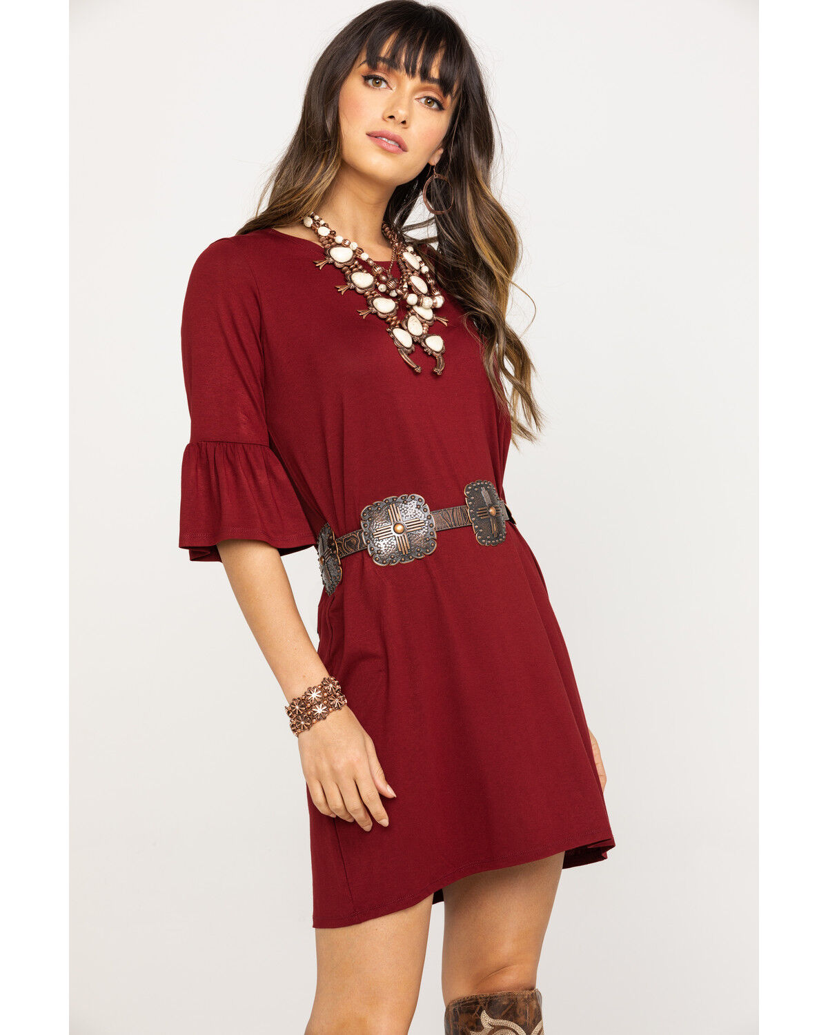 ruffle sleeve t shirt dress