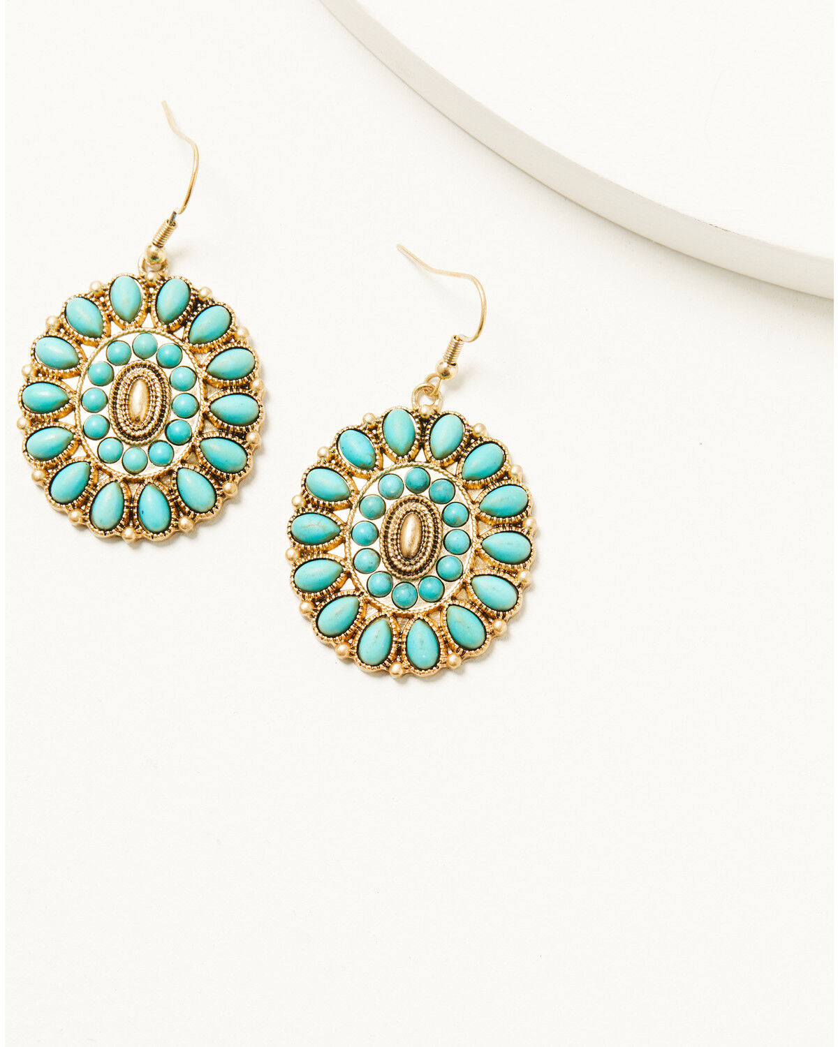 Image #1 - Shyanne Women's Summer Solstice Concho Statement Earrings, Gold, hi-res