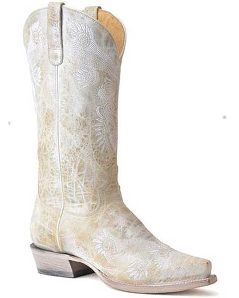 Roper Women's Wedding Vintage Embroidered Western Boots - Snip Toe, White, hi-res