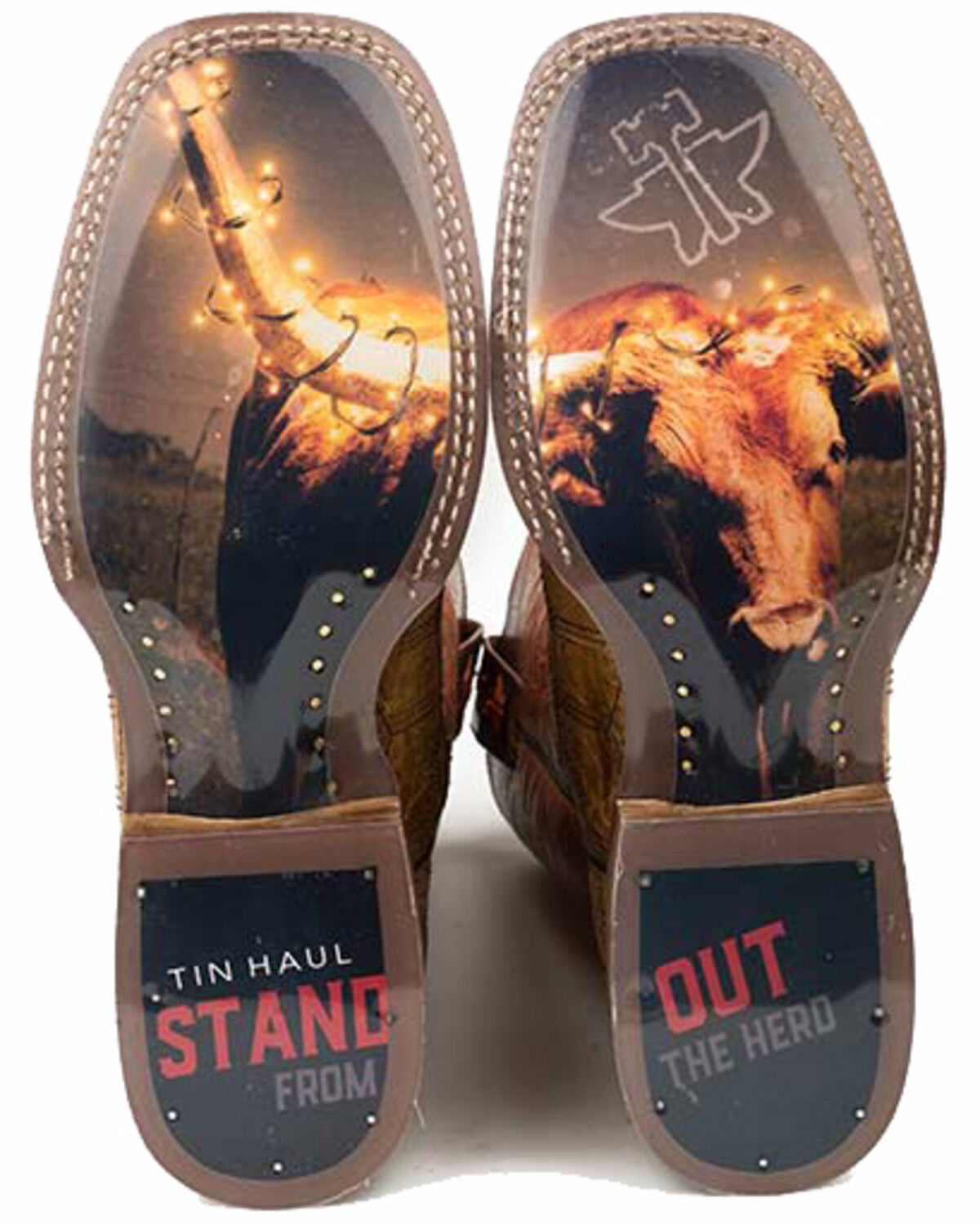 Image #2 - Tin Haul Men's Keep Out Western Boots - Broad Square Toe, Black, hi-res