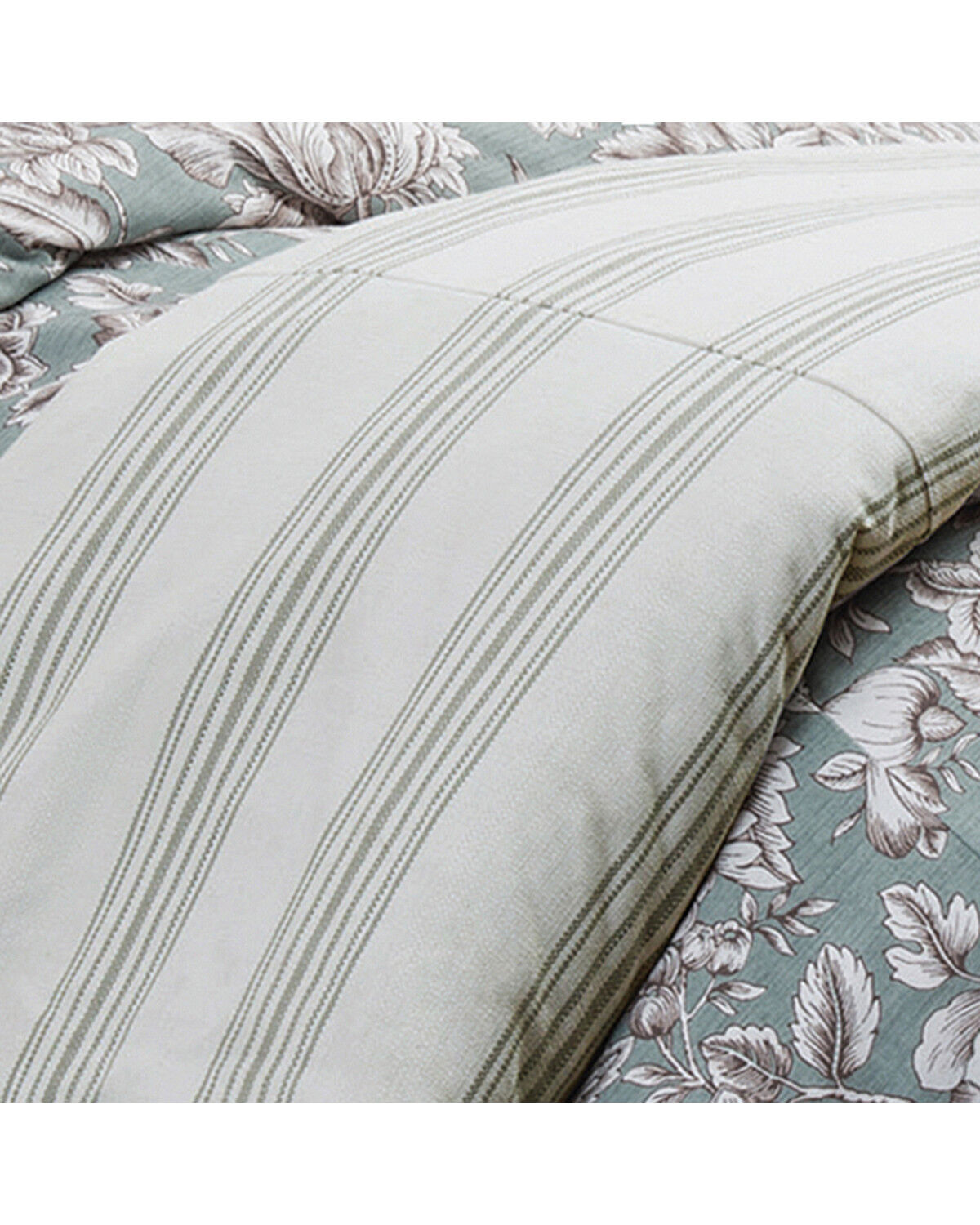 Image #1 - HiEnd Accents Prescott Taupe Striped Print Super Queen Duvet Set - 3 Piece, Multi, hi-res