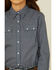 Roper Girls' Checkered Arrow Print Long Sleeve Western Shirt, Blue, hi-res