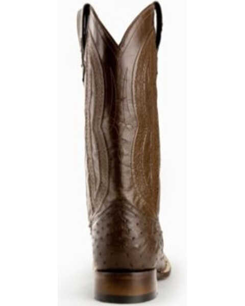 Image #8 - Ferrini Men's Cognac Full Quill Ostrich Western Boots - Broad Square Toe, Chocolate, hi-res