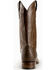 Ferrini Men's Cognac Full Quill Ostrich Cowboy Boots - Wide Square Toe, Chocolate, hi-res