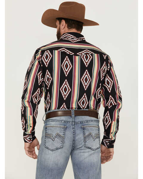 Image #4 - Roper Men's Vintage Southwestern Stripe Long Sleeve Snap Western Shirt , , hi-res