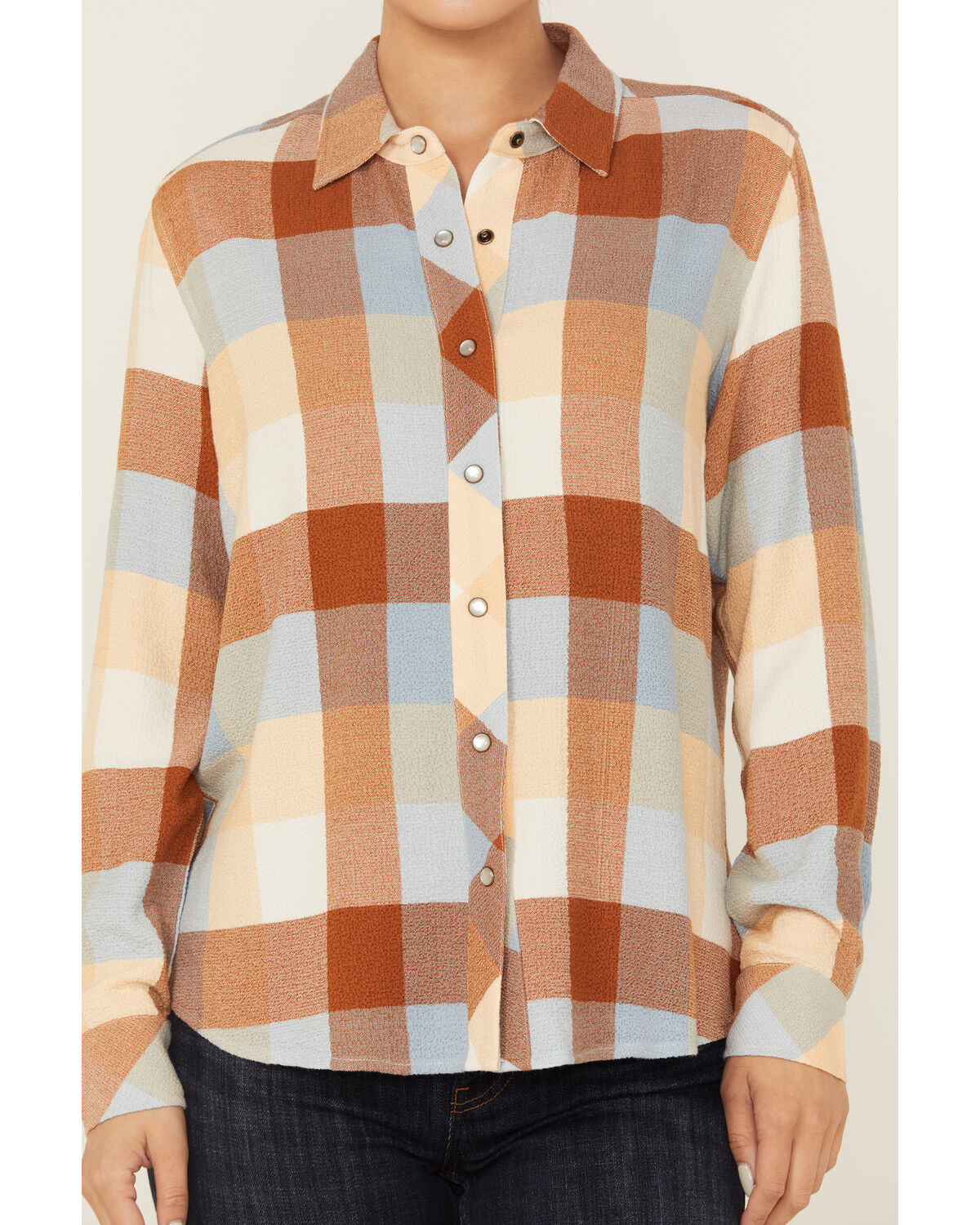 Image #3 - Idyllwind Women's Coppell Plaid Print Long Sleeve Snap Western Shirt, Yellow, hi-res