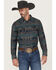 Image #1 - Cody James Men's Julian Southwestern Print Long Sleeve Snap Western Shirt, Grey, hi-res