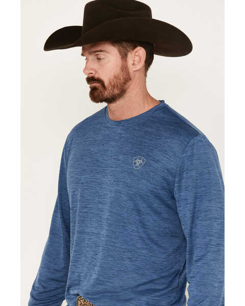 Image #2 - Ariat Men's Charger Camo Circle Logo Long Sleeve Performance T-Shirt , Blue, hi-res