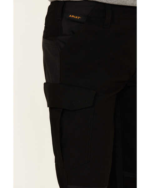 Image #3 - Ariat Men's M5 Rebar Durastretch Ripstop Cargo Tapered Straight Work Pants , Black, hi-res