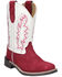 Image #1 - Smoky Mountain Little Girls' Cassidy Western Boots - Broad Square Toe, Red, hi-res