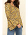 Rock & Roll Denim Women's Yellow Floral Bell Sleeve Top, Mustard, hi-res