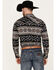 Image #4 - Rock & Roll Denim Men's Southwestern Print Stretch Long Sleeve Snap Western Shirt, Charcoal, hi-res