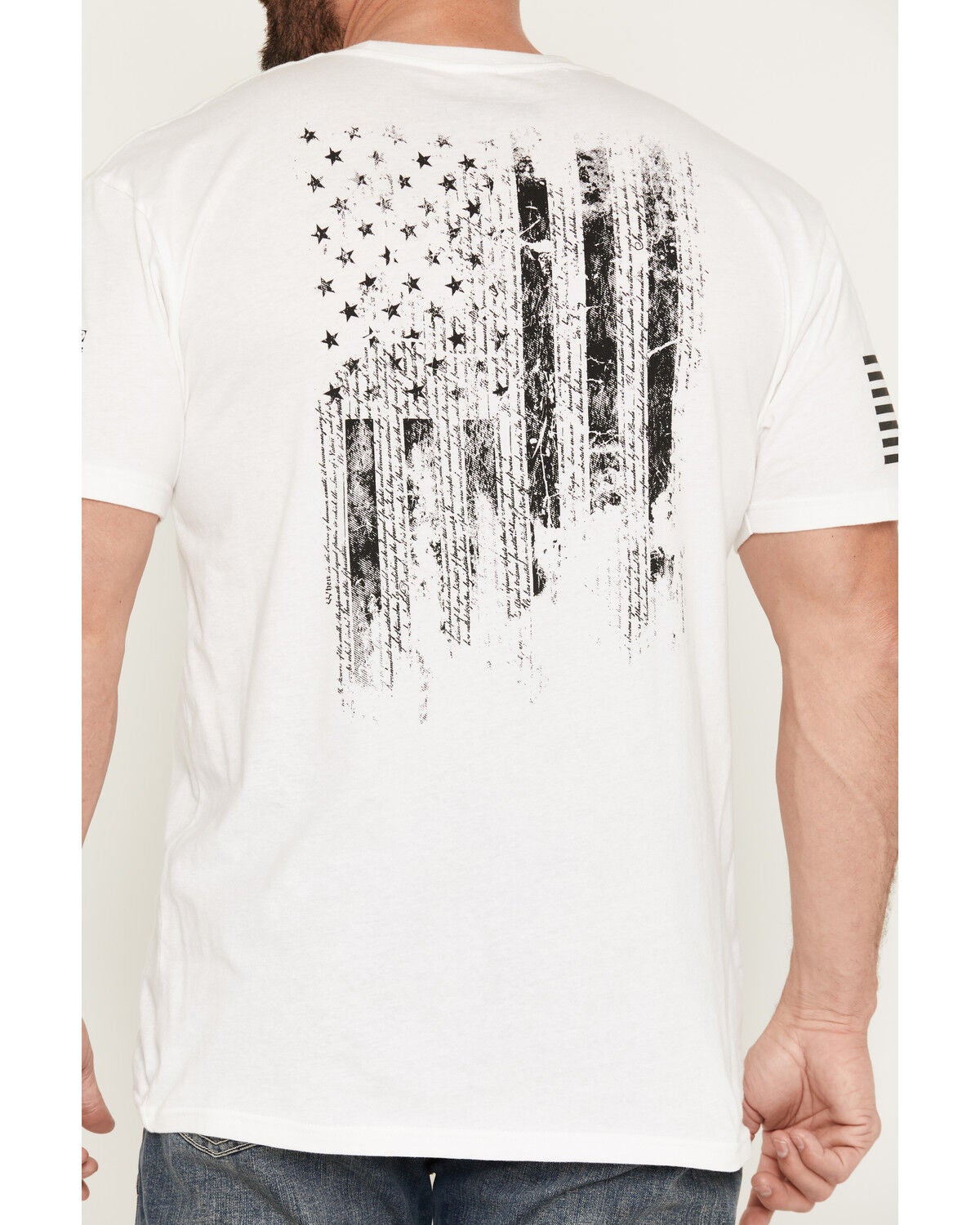 Image #4 - Grunt Style Men's 1776 Flag Short Sleeve Graphic T-Shirt, White, hi-res